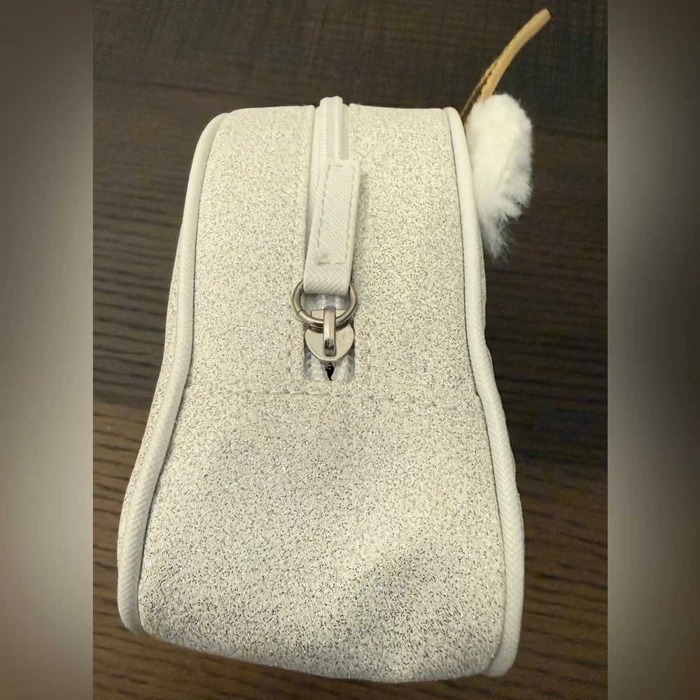 Bath and Body Works Glitter Polar Bear with Crown Cosmetic Makeup Bag